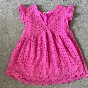 Entro Pink Eyelet Top